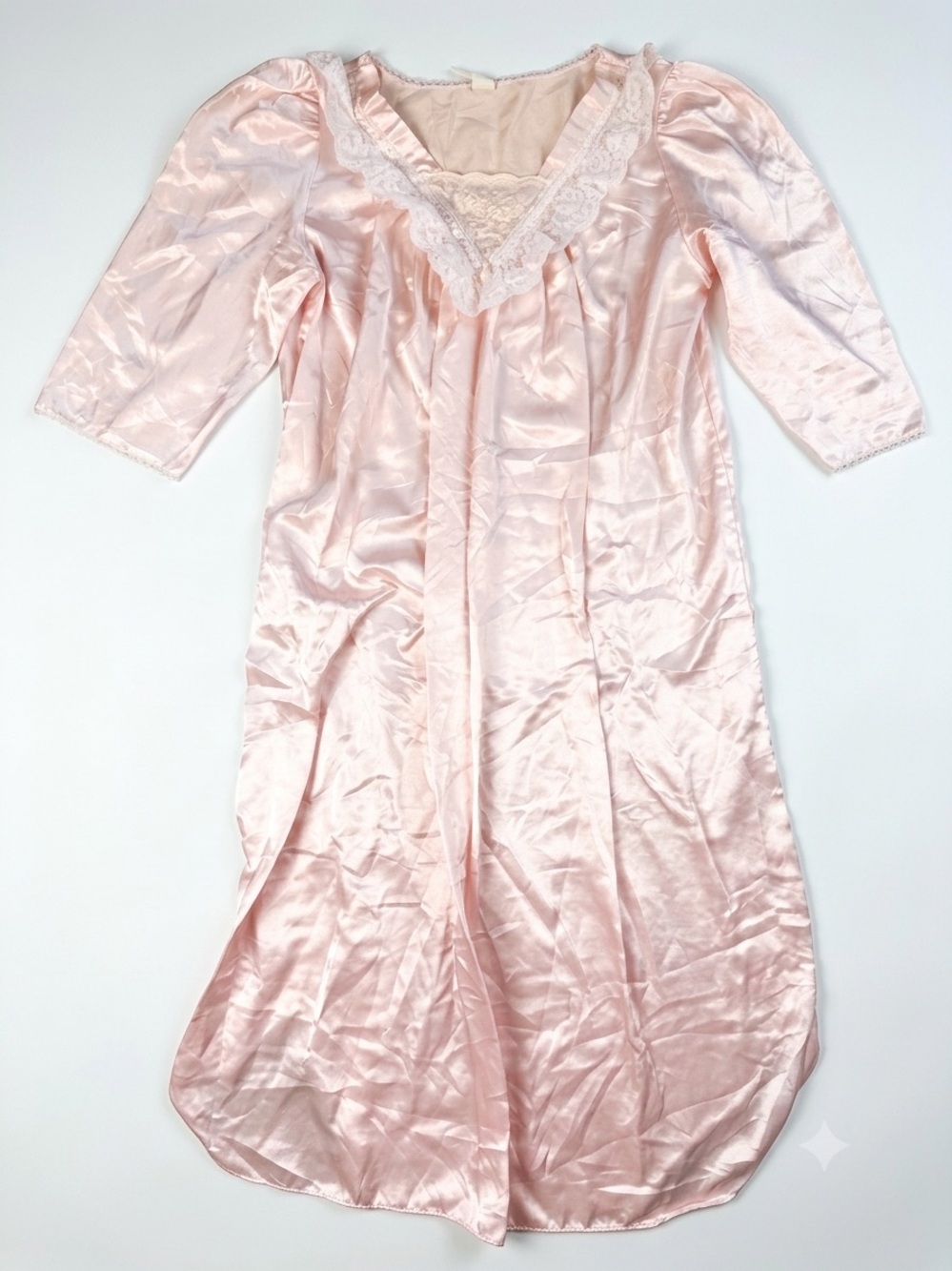 VINTAGE SATIN NIGHTGOWN BABY PINK